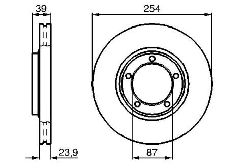 FREN DİSKİ. ÖN. 254 /24-22.4 MM . HAVA KANALLI