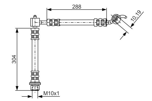 FREN HORTUMU SAĞ; ARKA. 304.00 MM