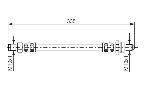 FREN HORTUMU; ARKA. 335.00 MM