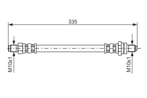 FREN HORTUMU; ARKA. 335.00 MM