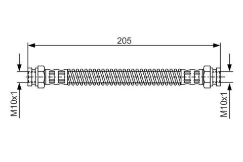 FREN HORTUMU; ARKA. 205.00 MM
