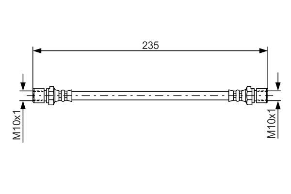 FREN HORTUMU; ARKA. 235.00 MM