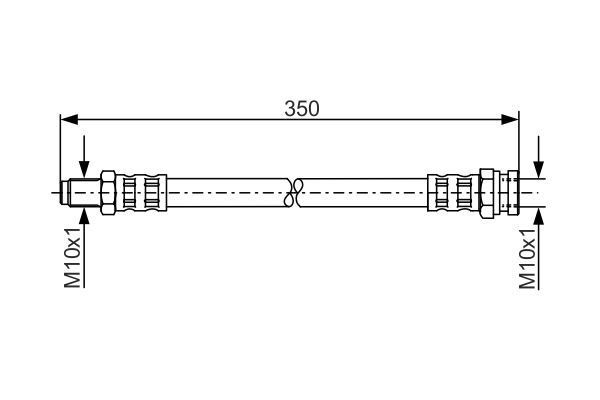 FREN HORTUMU; ARKA. 350.00 MM