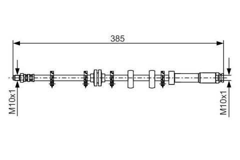 FREN HORTUMU SOL; ÖN. 385.00 MM