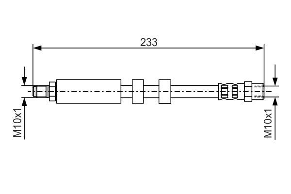 FREN HORTUMU; ARKA. 233.00 MM