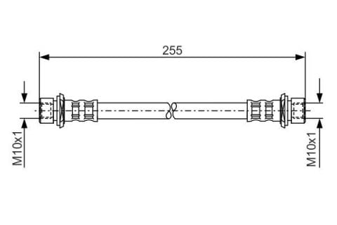 FREN HORTUMU; ARKA. 255.00 MM