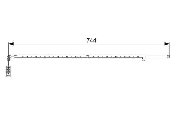 DİSK BALATA İKAZ KABLOSU. ÖN. 744 MM