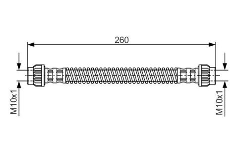 FREN HORTUMU; ARKA. 260.00 MM