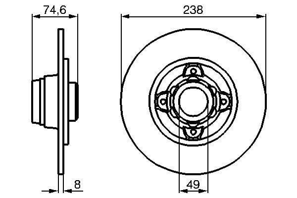 ARKA FREN AYNASI CLIO II-MGN I-R19-1.8-2.0 16V 238x8x4DL 0986478866