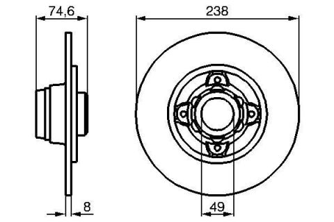 ARKA FREN AYNASI CLIO II-MGN I-R19-1.8-2.0 16V 238x8x4DL 0986478866