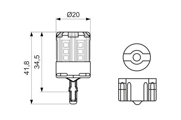 AMPUL - LED RETROFİT - 12 V - -W21/5W - 2.5W - W3X16Q