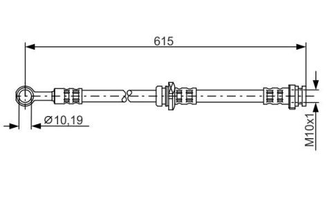 FREN HORTUMU SAĞ; ARKA. 615.00 MM