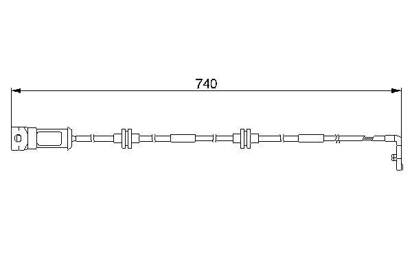 DİSK BALATA İKAZ KABLOSU. ÖN. 740 MM