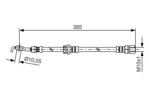 FREN HORTUMU SOL; ARKA. 385.00 MM