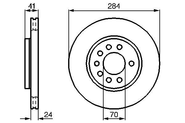 ÖN FREN AYNASI CALIBRA 93-97 VECTRA A-SAAB 900 93-98 2.0-2.3-2.5 284x24x7DLxHAVALI