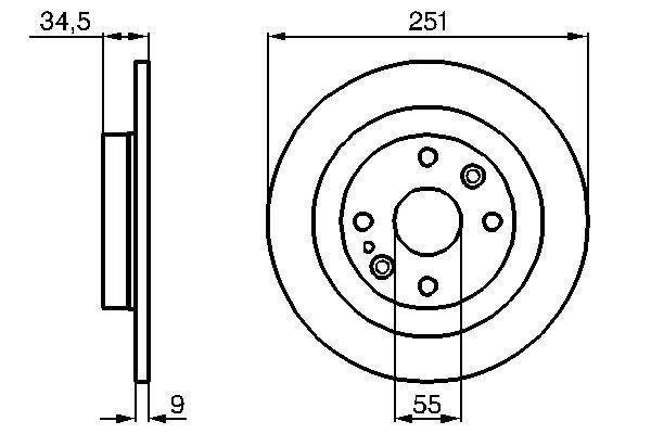 FREN DİSKİ. ARKA. 251 /9-8 MM . CİVATA KİTİ