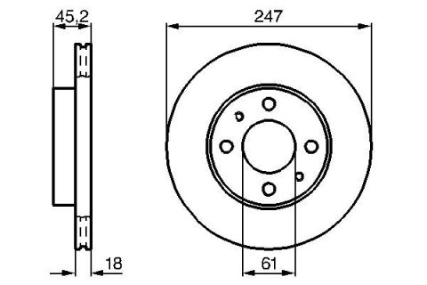 ÖN FREN DİSKİ NISSAN ALMERA 95 00 247x45x18 4 DELİK