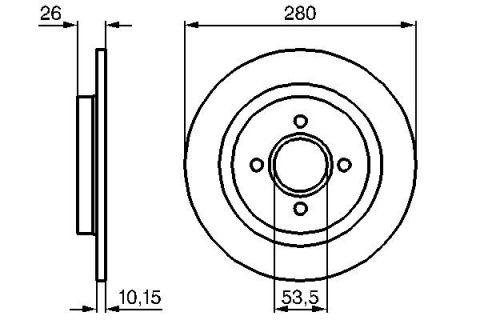 FREN DİSKİ. ARKA. 280 /10.2-8.9 MM