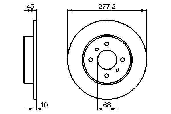 ARKA FREN AYNASI NISSAN PRIMERA P11/WP11 96 02 278x10x4DELİK