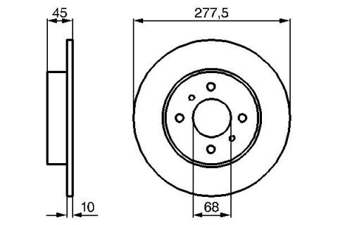 ARKA FREN AYNASI NISSAN PRIMERA P11/WP11 96 02 278x10x4DELİK