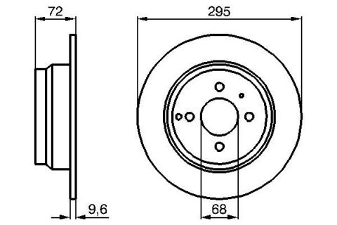 FREN DİSKİ. ARKA. 295.0 /9.6-8.4 MM