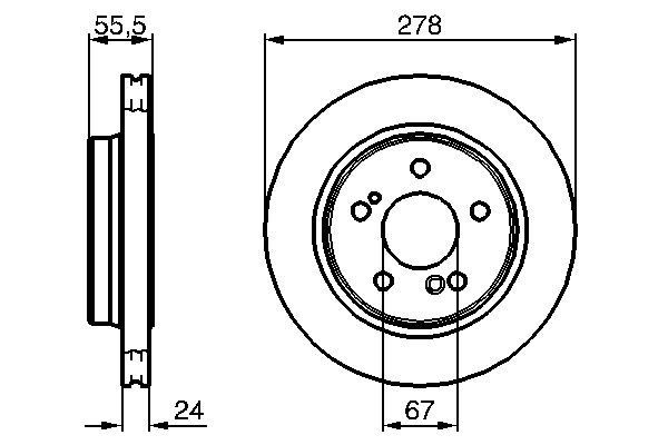 FREN DISKI ARKA MERCEDES W202 W203 CL203 S203 C208 C209 A208 A209 W210 R170