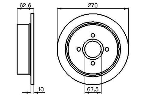 FREN DİSKİ. ARKA. 270 /10-8.6 MM