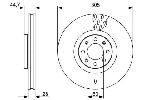 FREN DİSKİ. ÖN. 305 /28.2-26 MM . HAVA KANALLI. YÜKSEK KARBON ALAŞIMLI. CİVATA KİTİ