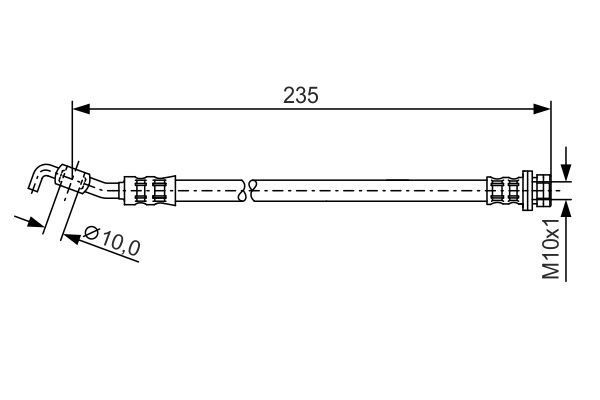 FREN HORTUMU; ARKA. 235.00 MM