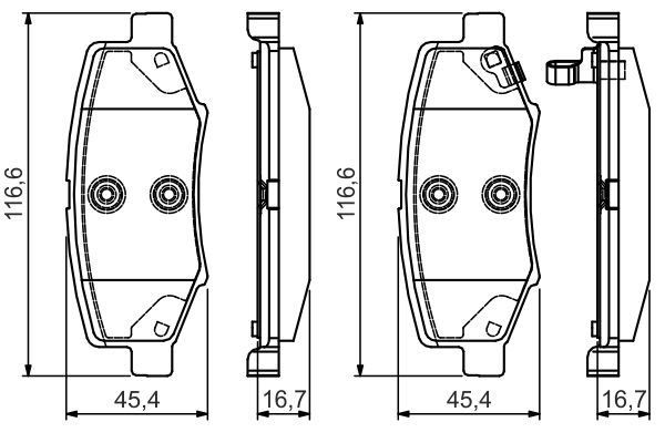 DİSK BALATA - ARKA - WVA 24602 - 116.6X45.4X16.7 MM