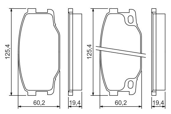 DİSK BALATA - ÖN - WVA 29242 - 125.2X60X19.4 MM