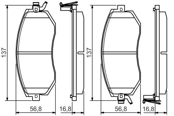 DİSK BALATA-ÖN- WVA 23867 - 137.0X56.8X16.8 MM