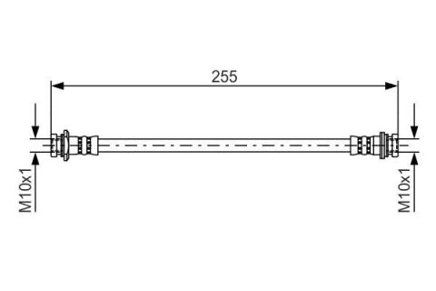 FREN HORTUMU; ARKA. 255.00 MM