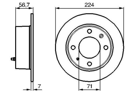 FREN DİSKİ. ARKA. 224.0 /7.0-6.3 MM