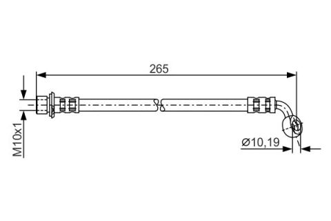 FREN HORTUMU; ARKA. 265.00 MM