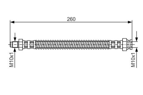 FREN HORTUMU; ARKA. 260.00 MM