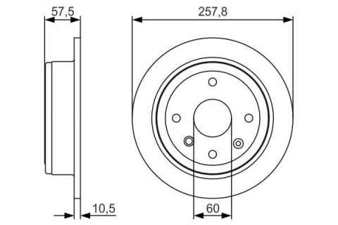 ARKA FREN DİSKİ AVEO 05 13 LACETTI 2005 NUBIRA 2005 OPTRA 2003-2008 257X10.5X60X4DL DOLU