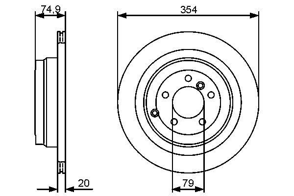 FREN DİSKİ. ARKA. 354 / 20-17 MM . KAPLAMALI. YÜKSEK KARBON ALAŞIMLI