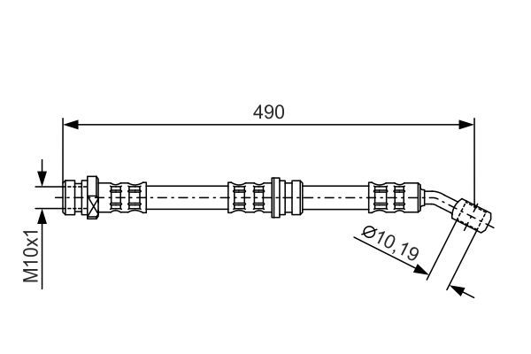 FREN HORTUMU SAĞ; ARKA. 490.00 MM