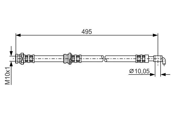 FREN HORTUMU SOL; ARKA. 495.00 MM